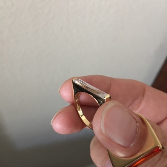 Solid sterling silver 3 stackable rings with fancy cut CZ stones - Picture 6 of 8